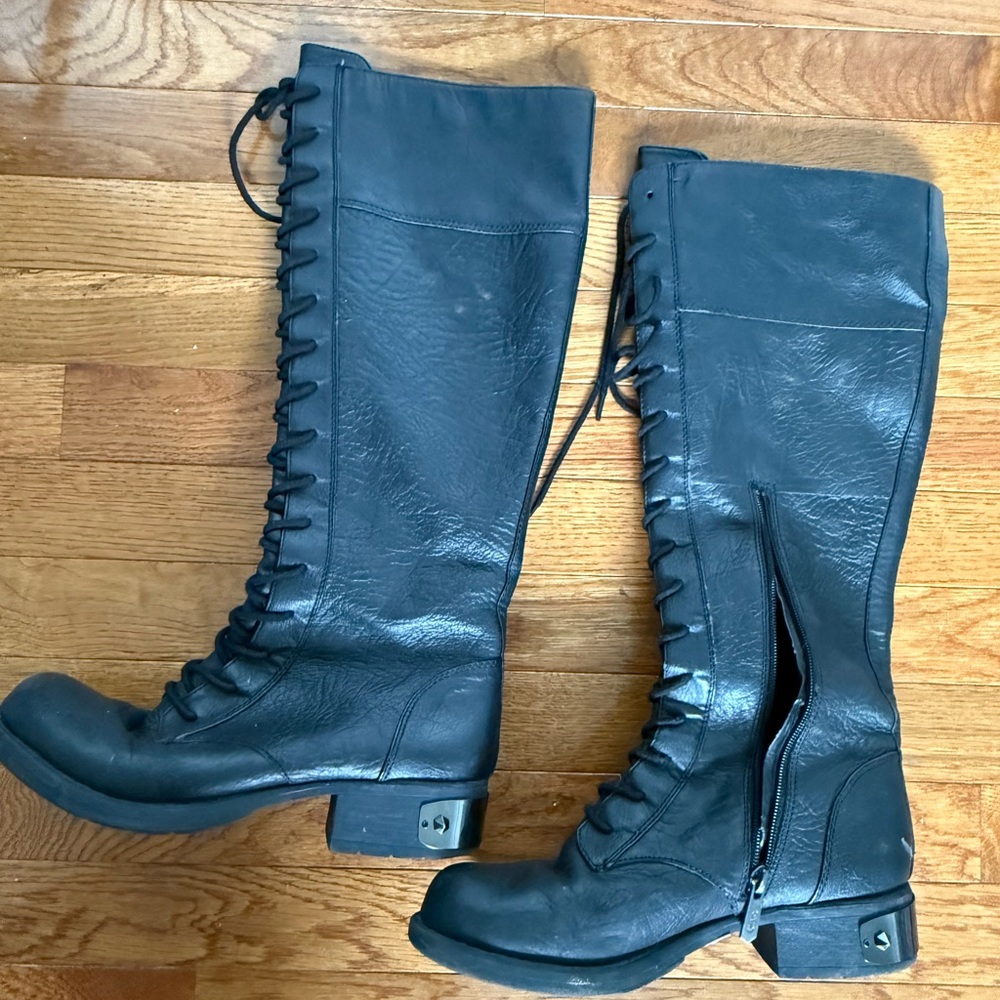 Circus by Sam Edelman Black Leather Heeled Boots